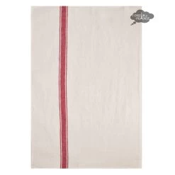 Vivario Red & White French Linen Kitchen Towel By Harmony