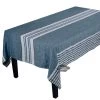 62x120" Rectangular Zonza Prussian Blue French 100% Linen Tablecloth By Harmony