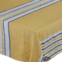 62" Square Zonza Safran French Linen Tablecloth By Harmony -Home Kitchen And Dining Tablecloth Shop harmony zonza safran french linen tablecloth dsqw