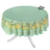 70" Round Lemon & Mimosa Green Acrylic-Coated Cotton Tablecloth By L'Ensoleillade -Home Kitchen And Dining Tablecloth Shop l ensoleillade lemon mimosa green french cotton acrylic coated round 70 180 tablecloth sqw