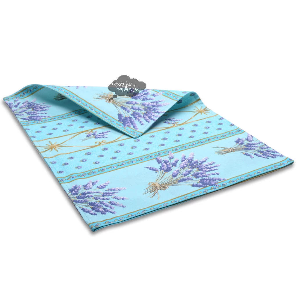 Lavender Blue Acrylic-Coated Cotton Reversible Placemat By Le Cluny 4 Lavender Blue Acrylic-Coated Cotton Reversible Placemat By Le Cluny - Image 2