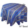 90" Round Lisa Blue Acrylic-Coated Cotton Provence Tablecloth By Le Cluny -Home Kitchen And Dining Tablecloth Shop le cluny 90 round french country lisa blue tablecloth sqw