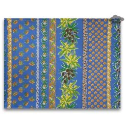 Olives Blue Acrylic-Coated Cotton Reversible Placemat By Le Cluny