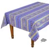 60x84" Rectangular Lisa Blue Acrylic-Coated Cotton French Country Tablecloth By Le Cluny