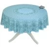 70" Round Lisa Turquoise Cotton Coated Provence Tablecloth By Le Cluny -Home Kitchen And Dining Tablecloth Shop le cluny french country lisa turquoise round tablecloth csqw
