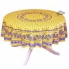 70" Round Lisa Yellow French Country Tablecloth By Le Cluny