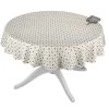 60" Round Grapes Cream All-Over Acrylic-Coated Cotton Provence Tablecloth By Le Cluny