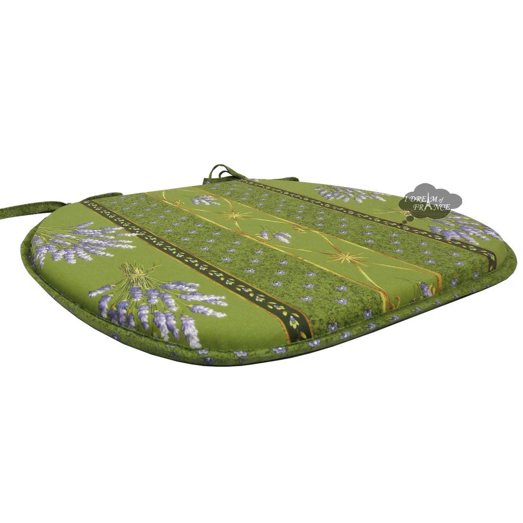 Lavender Green Acrylic-Coated Cotton French Style Chair Pad By Le Cluny 4 Lavender Green Acrylic-Coated Cotton French Style Chair Pad By Le Cluny - Image 2