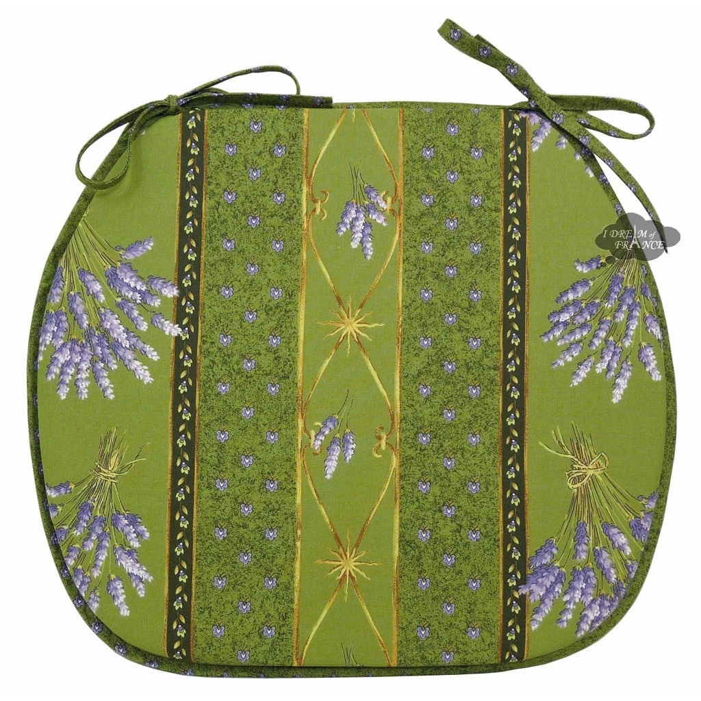 Lavender Green Acrylic-Coated Cotton French Style Chair Pad By Le Cluny 3 Lavender Green Acrylic-Coated Cotton French Style Chair Pad By Le Cluny