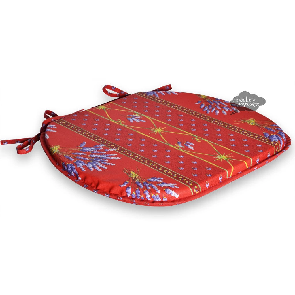 Lavender Red Acrylic-Coated Cotton French Style Chair Pad By Le Cluny 4 Lavender Red Acrylic-Coated Cotton French Style Chair Pad By Le Cluny - Image 2