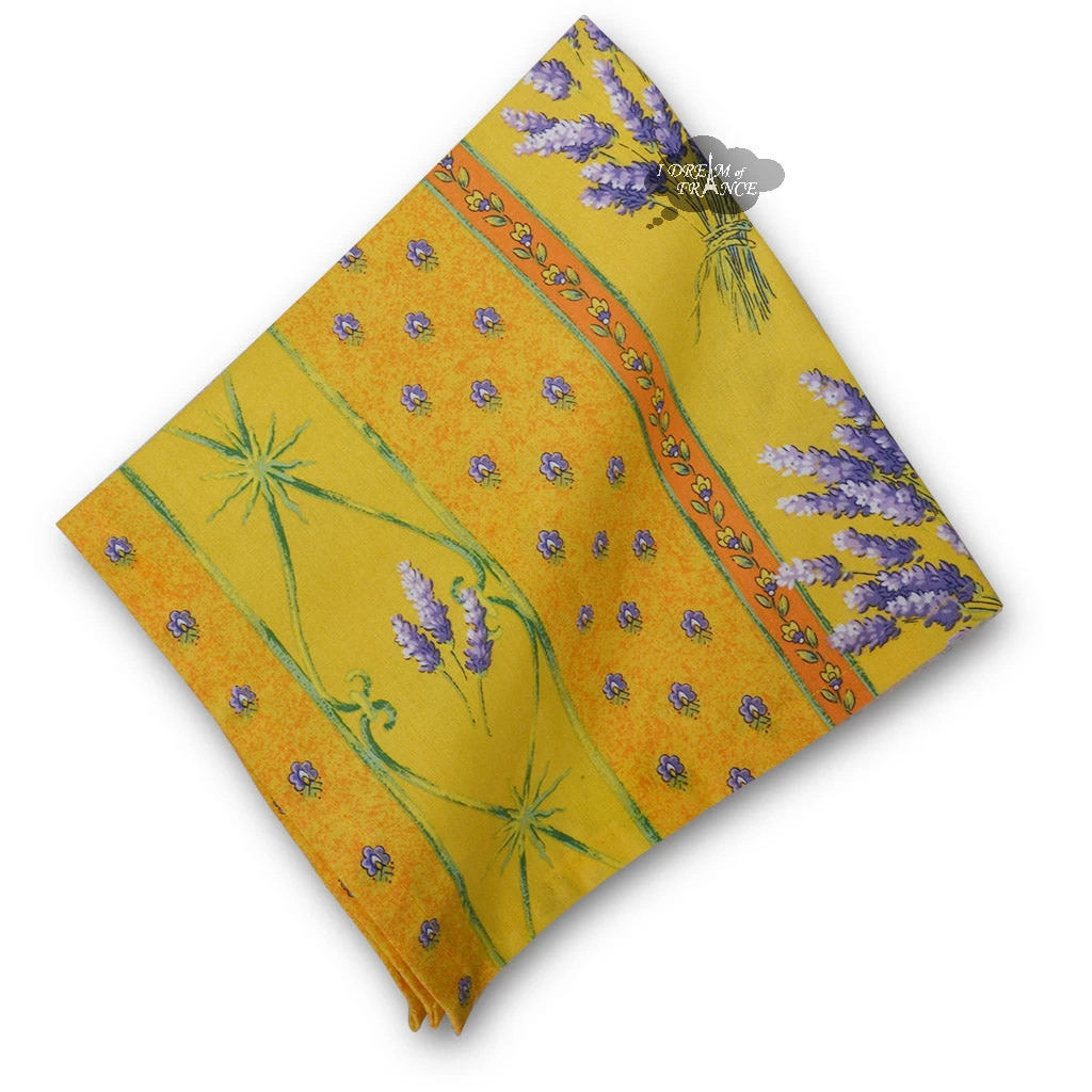 Lavender Yellow Provence Cotton Napkin By Le Cluny 4 Lavender Yellow Provence Cotton Napkin By Le Cluny - Image 2