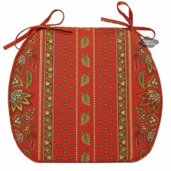 Lisa Red Coated French Style Chair Pad By Le Cluny