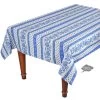 58" Square Lisa White Acrylic-Coated Cotton French Country Tablecloth By Le Cluny