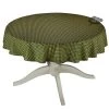 60" Round Olives Green All-Over Acrylic-Coated Cotton Provence Tablecloth By Le Cluny