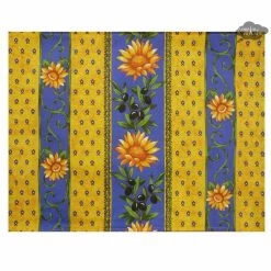 Sunflower Blue Acrylic-Coated Cotton Reversible Placemat By Le Cluny