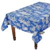 60x 96" Rectangular Villandry Blue Toile Acrylic-Coated Cotton Tablecloth By Le Cluny -Home Kitchen And Dining Tablecloth Shop le cluny toile villandry blue french cotton coated rectangular tablecloth sqw