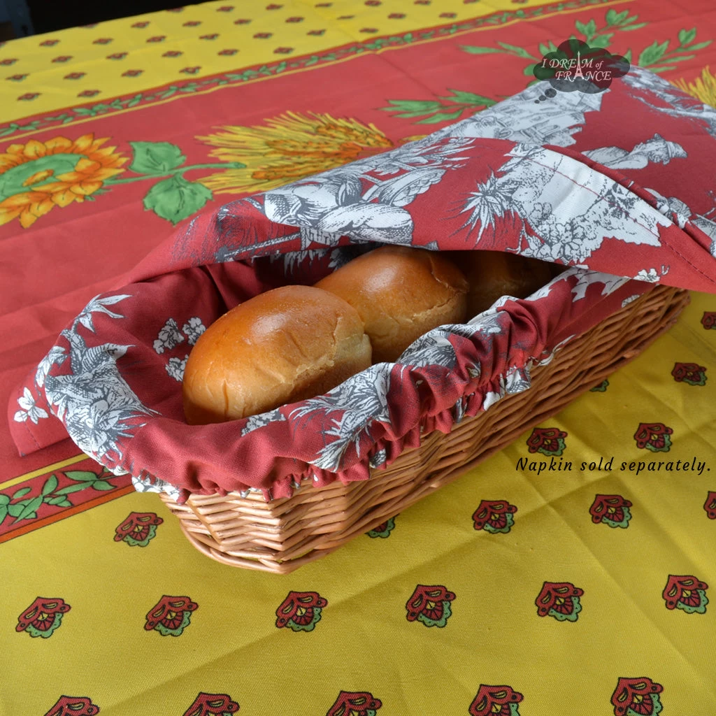 Villandry Red French Baguette Basket With Removable Liner By Le Cluny 4 Villandry Red French Baguette Basket With Removable Liner By Le Cluny - Image 2