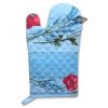 Poppies Sky Blue Cotton Oven Mitt By Tissus Toselli -Home Kitchen And Dining Tablecloth Shop poppies blue french quilted cotton oven mitt asqw