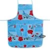 Poppies Sky Blue Cotton Kitchen Apron By Tissus Toselli -Home Kitchen And Dining Tablecloth Shop poppies sky blue french provence cotton kitchen apron sqw