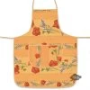 Poppies Yellow Cotton Kitchen Apron By Tissus Toselli