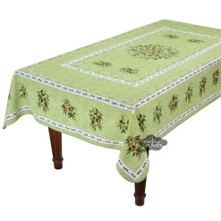 Provence Olivier Green French Provencal Polyester Tablecloth - 59x92" Rectangular