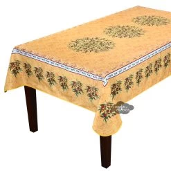 Provence Olivier Yellow French Provencal Polyester Tablecloth - 59x90" Rectangular