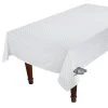 60x96" Rectangular Calisson White & Blue Acrylic-Coated Cotton Tablecloth By Tissus Toselli