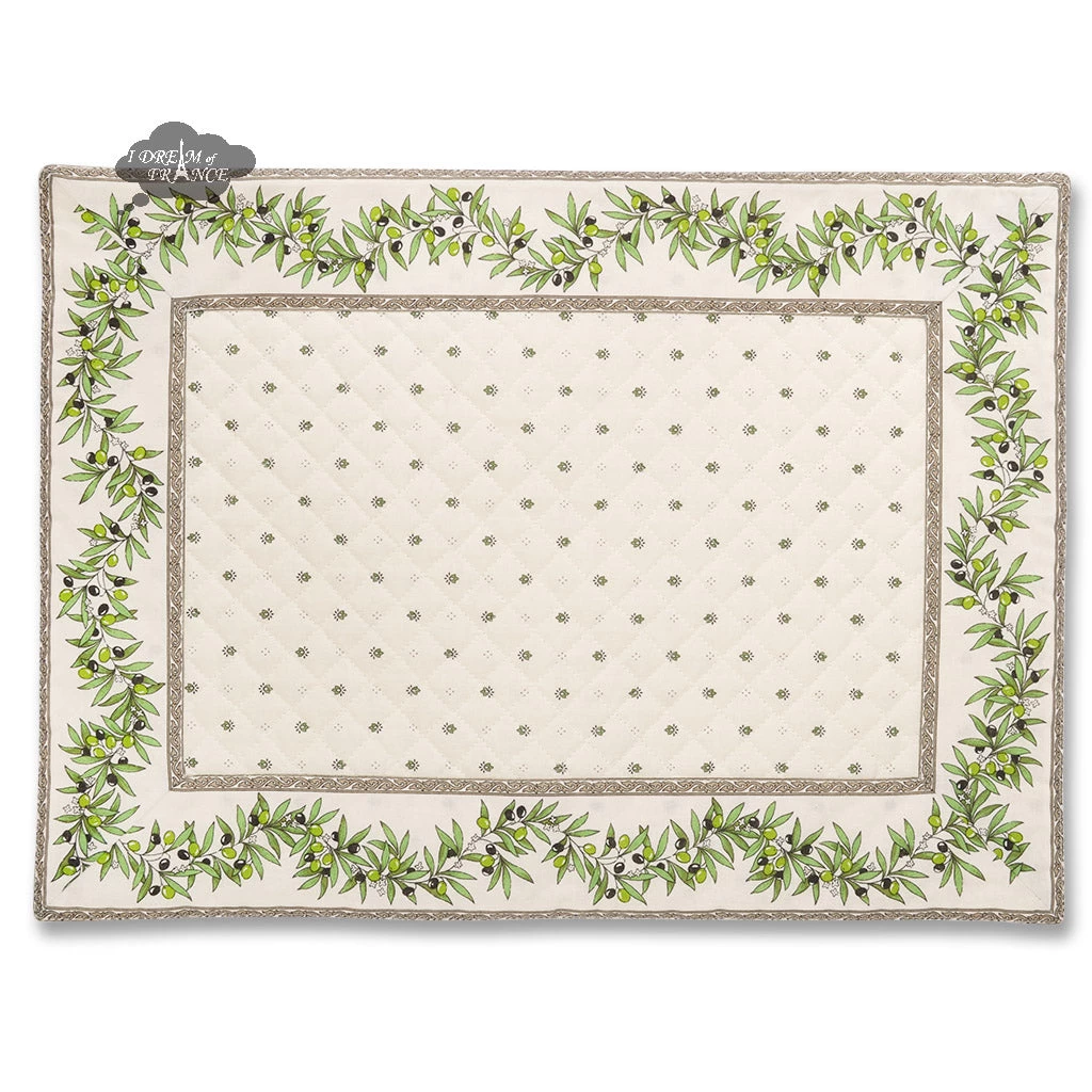Calisson Cream Quilted Cotton Placemat By Tissus Toselli 3 Calisson Cream Quilted Cotton Placemat By Tissus Toselli