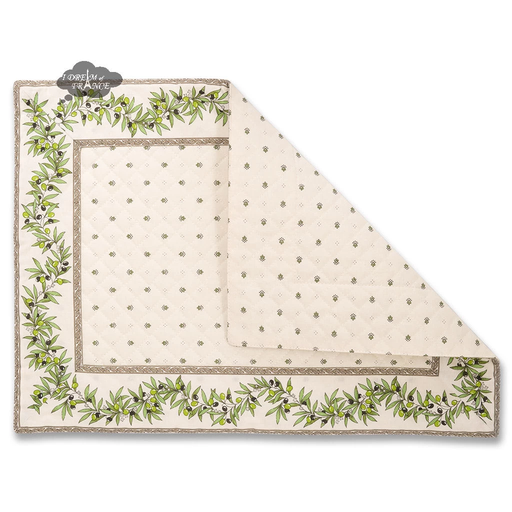 Calisson Cream Quilted Cotton Placemat By Tissus Toselli 4 Calisson Cream Quilted Cotton Placemat By Tissus Toselli - Image 2