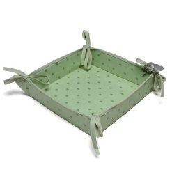 Calisson Green Cotton Bread Basket By Tissus Toselli