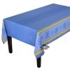 62x98" Rectangular Senanque Blue Double Border French Jacquard Tablecloth By L'Ensoleillade 1 62x98" Rectangular Senanque Blue Double Border French Jacquard Tablecloth By L'Ensoleillade -Home Kitchen And Dining Tablecloth Shop senanque blue double border french teflon jacquard tablecloth sqw