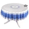 70" Round Sormiou Blue & White Acrylic-Coated Cotton Tablecloth By Label France -Home Kitchen And Dining Tablecloth Shop sormiou french provencal acrylic coated cotton tablecloth round white blue sqw