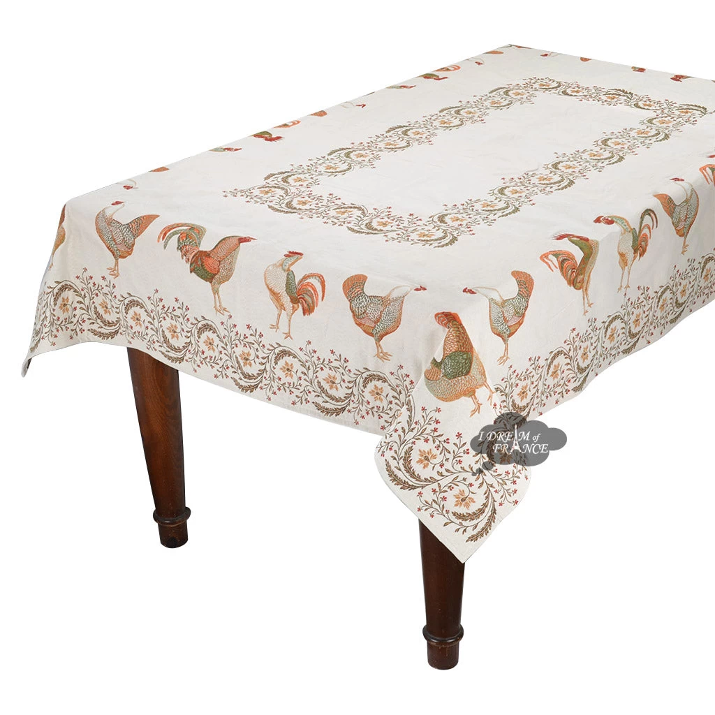 56" Square Chanteclair French Tapestry Tablecloth By L'Ensoleillade 3 56" Square Chanteclair French Tapestry Tablecloth By L'Ensoleillade