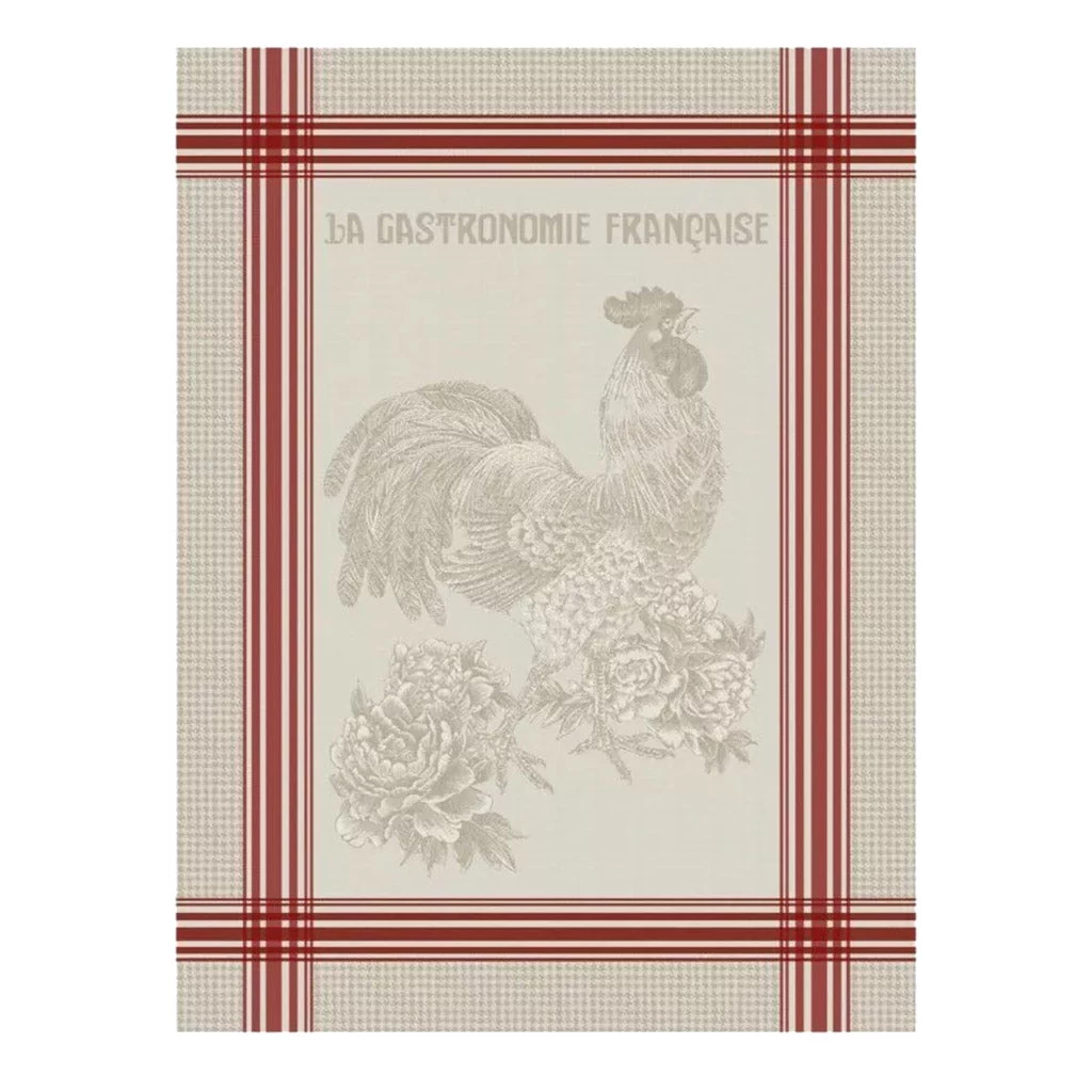 Bresse Rooster French Jacquard Dish Towel By Tissus Toselli 3 Bresse Rooster French Jacquard Dish Towel By Tissus Toselli