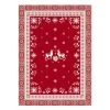 Winter Valley Red French Cotton Kitchen Towel By Tissus Toselli