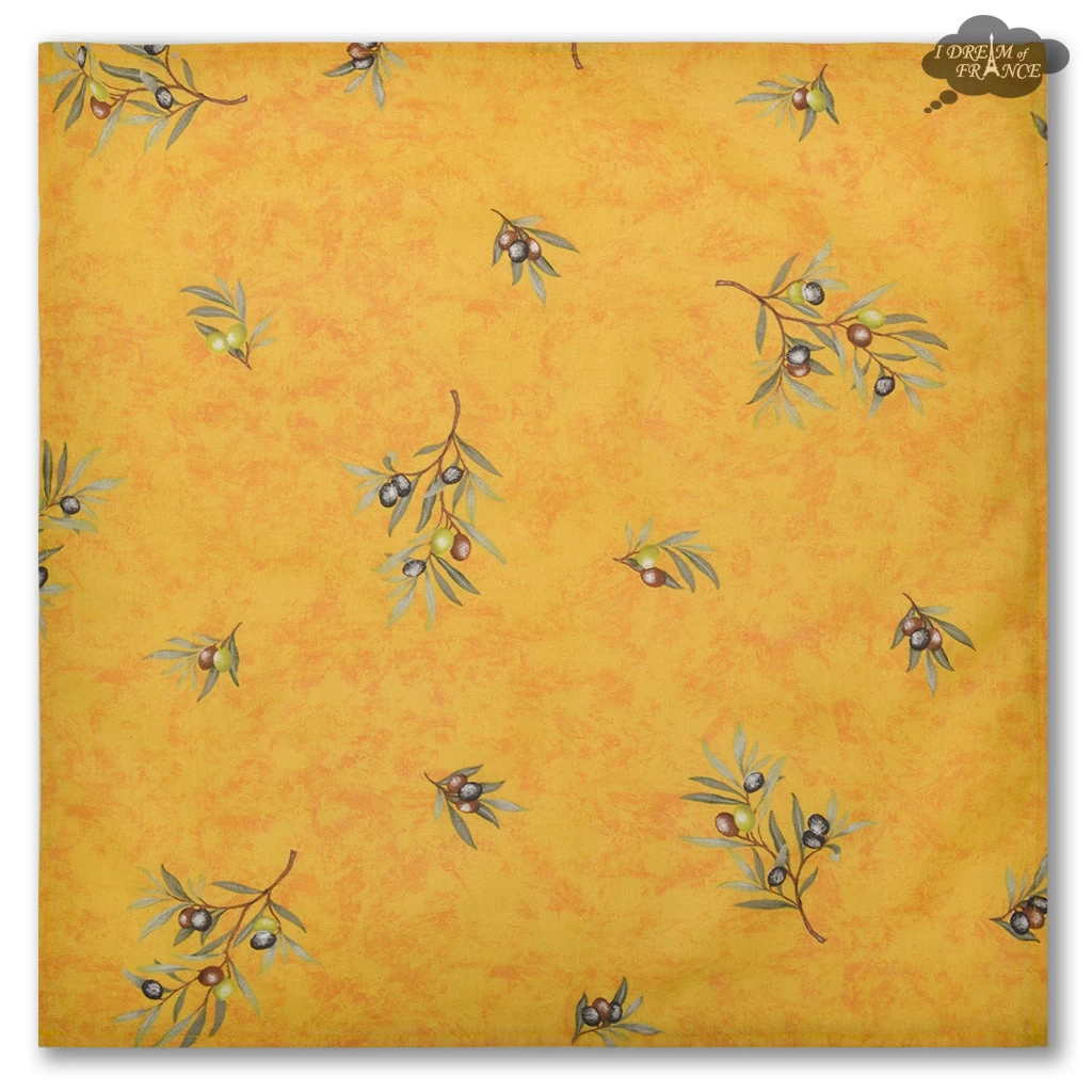 Clos Des Oliviers Yellow Provence All-Over Cotton Napkin By L'Ensoleillade 4 Clos Des Oliviers Yellow Provence All-Over Cotton Napkin By L'Ensoleillade - Image 2