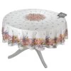 70" Round Grasse White Acrylic-Coated Cotton Tablecloth By Tissus Toselli -Home Kitchen And Dining Tablecloth Shop tissus toselli french cotton acrylic coated tablecloth grasse roses lavender sqw 28bbf175 0f73 472b 8fe8 4b5ffabd10ec