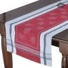 20x64" Olivia Gray & Red Jacquard Cotton Table Runner By Tissus Toselli -Home Kitchen And Dining Tablecloth Shop tissus toselli french jacquard cotton table runner olivia gray red sqw