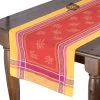 20x64" Olivia Yellow & Red Jacquard Cotton Table Runner By Tissus Toselli -Home Kitchen And Dining Tablecloth Shop tissus toselli french jacquard cotton table runner olivia yellow red sqw