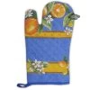 Lemons Blue Cotton Oven Mitt By Tissus Toselli -Home Kitchen And Dining Tablecloth Shop tissus toselli lemons blue french cotton oven mitt sqw