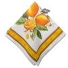 Lemons White Provence Cotton Napkin By Tissus Toselli -Home Kitchen And Dining Tablecloth Shop tissus toselli lemons white french cotton napkin sqw