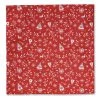 Mistletoe Red French Cotton Napkin By Tissus Toselli -Home Kitchen And Dining Tablecloth Shop tissus toselli mistletoe french christmas holiday cotton napkin red