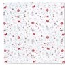 Mistletoe White French Cotton Napkin By Tissus Toselli 1 Mistletoe White French Cotton Napkin By Tissus Toselli -Home Kitchen And Dining Tablecloth Shop tissus toselli mistletoe french christmas holiday cotton napkin white
