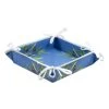 Nyons Blue Acrylic Coated Bread Basket By Tissus Toselli -Home Kitchen And Dining Tablecloth Shop tissus toselli nyons blue coated cotton catchall vide poche bread basket sq