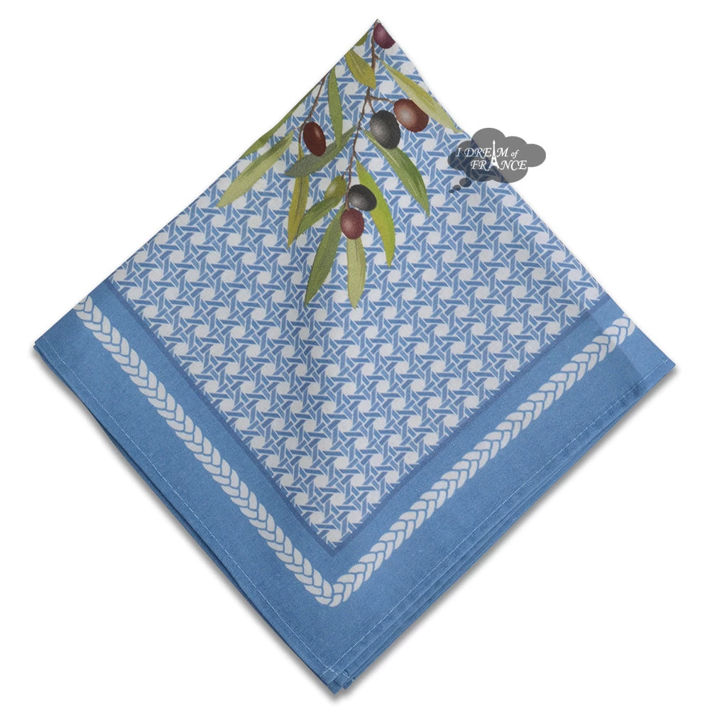 Nyons Blue Provence Cotton Napkin By Tissus Toselli 3 Nyons Blue Provence Cotton Napkin By Tissus Toselli