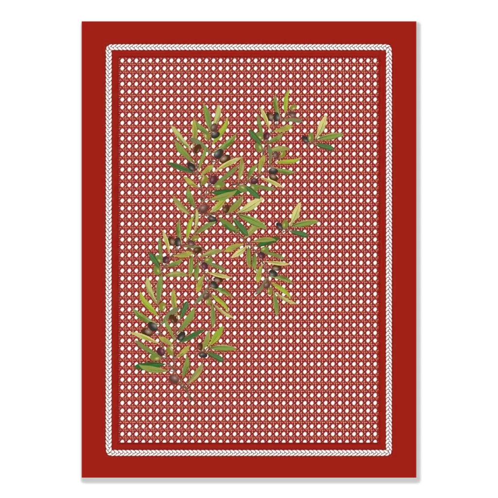 Nyons Red French Cotton Kitchen Towel By Tissus Toselli 3 Nyons Red French Cotton Kitchen Towel By Tissus Toselli