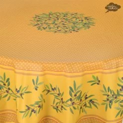 Home Kitchen And Dining Tablecloth Shop 30 Home Kitchen And Dining Tablecloth Shop -Home Kitchen And Dining Tablecloth Shop tissus toselli nyons yellow round coated cotton tablecoth bsqw e0f4526c 0506 4dea b3e6 84c50bdebdf4