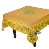 60" Square Nyons Yellow Acrylic-Coated Cotton Tablecloth By Tissus Toselli -Home Kitchen And Dining Tablecloth Shop tissus toselli nyons yellow small square coated cotton tablecoth asqw