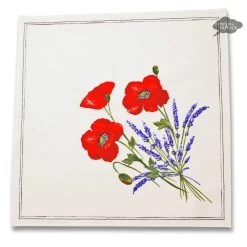 Poppies Cream Provence Cotton Napkin By Tissus Toselli -Home Kitchen And Dining Tablecloth Shop tissus toselli poppies cream french cotton napkin sqw