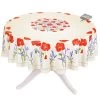 90" Round Poppies Cream Acrylic-Coated Cotton Tablecloth By Tissus Toselli -Home Kitchen And Dining Tablecloth Shop tissus toselli poppies cream round cotton coated tablecloth asqw 5adfb725 f79a 4466 a3d1 e0f2e3668777